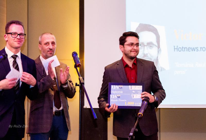 Victor Cozmei (Hotnews.ro), castigator la sectiunea Justite si Stat de drept in 2014, Foto: freedomhouse.ro