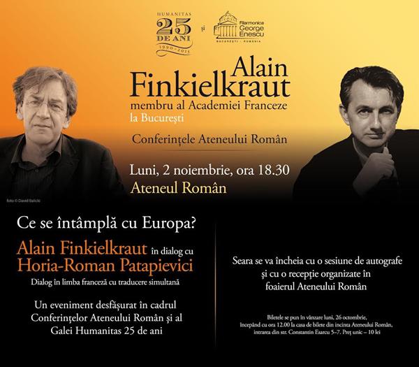 Alain Finkielkraut in dialog cu Horia-Roman Patapievici , Foto: Humanitas