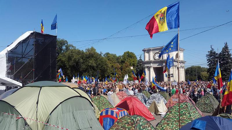Protest in Piata Marii Adunari Nationale din Chisinau, Foto: Facebook / Nicolae Petrov