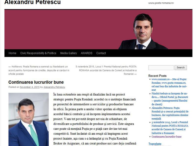 Alexandru Petrescu si-a anuntat pe blog plecarea din Posta, Foto: Hotnews