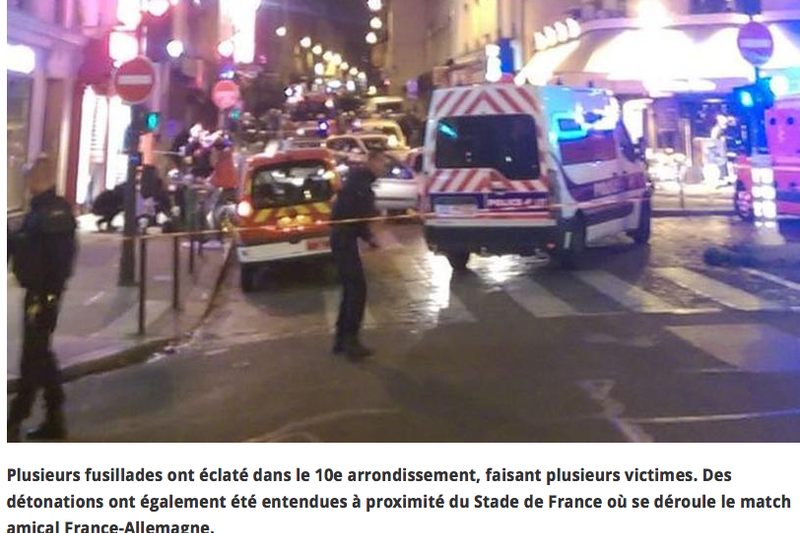 Explozii si impuscaturi la Paris 13 noiembrie 2015, Foto: Captura Le Figaro