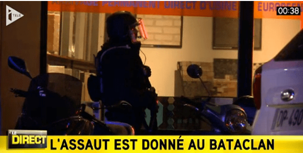 Asaltul autoritatilor la Bataclan, Foto: Captura itele.fr