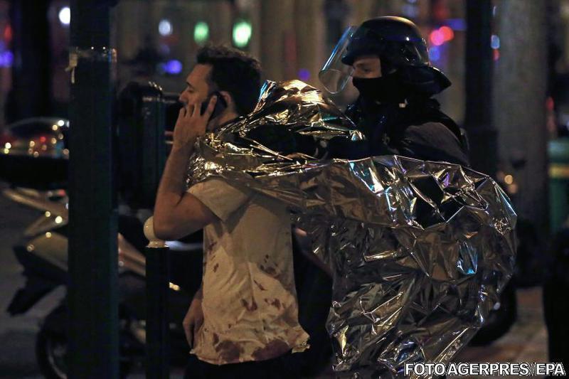 Imagine dramatica din Paris dupa atacurile de vineri, Foto: Agerpres/EPA
