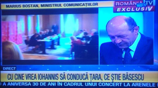 Basescu la Romania TV, Foto: Captura RTV.net