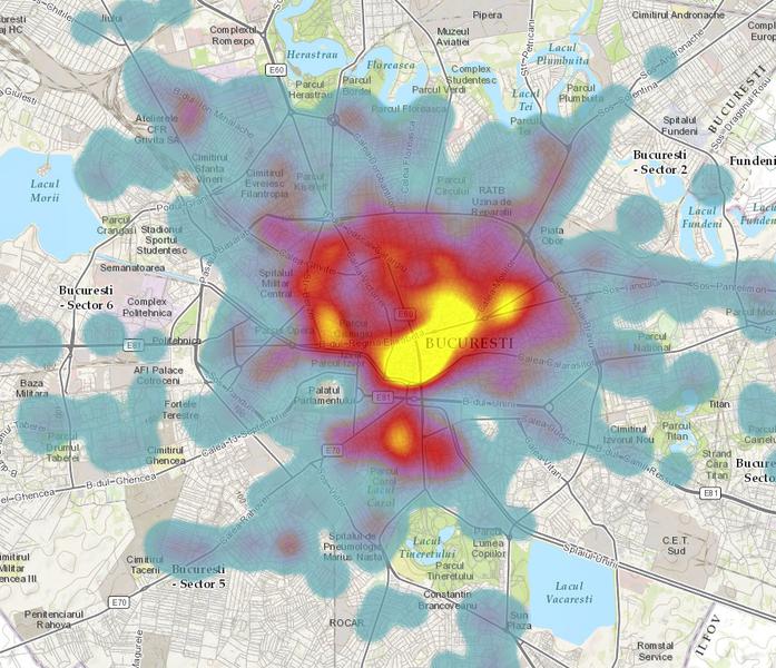 Densitatea cladirilor cu risc seismic in Bucuresti, Foto: Hotnews