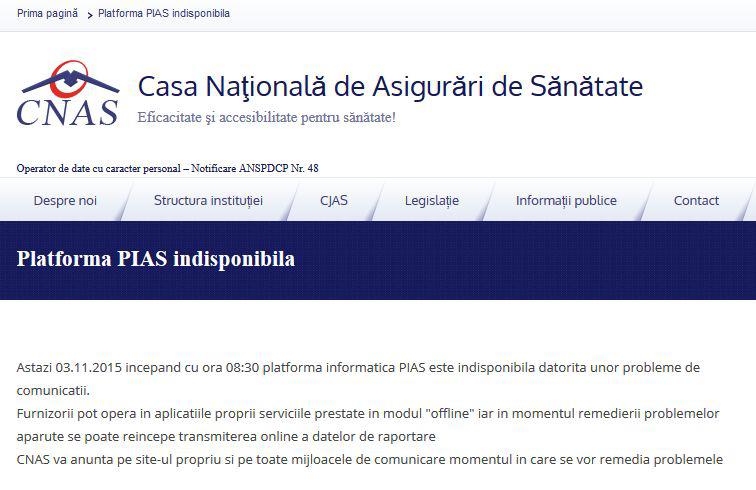 anunt CNAS, Foto: CNAS