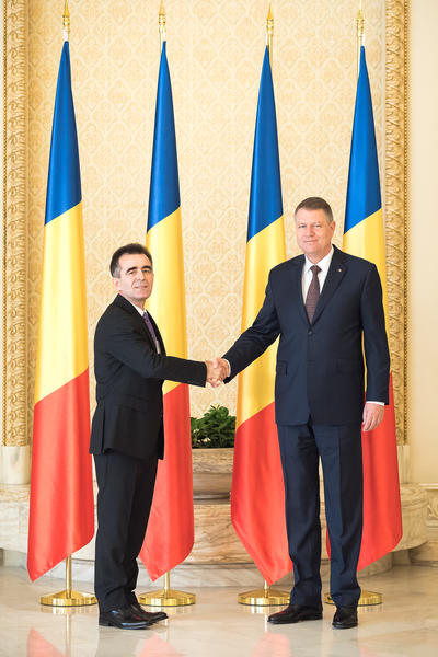 Primirea, cu ocazia prezentrii scrisorilor de acreditare, a domnului Mihai Gribincea, ambasadorul Republicii Moldova , Foto: Presidency.ro