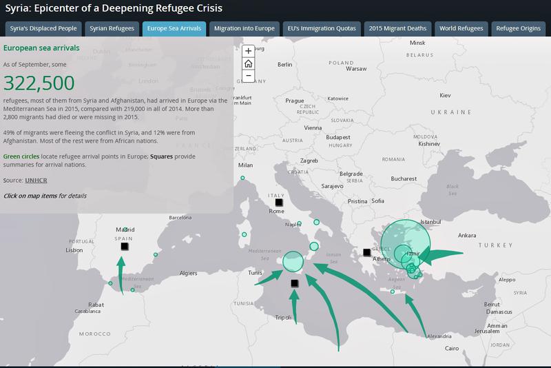 Exodul Sirian - Harta Interactiva, Foto: Esri