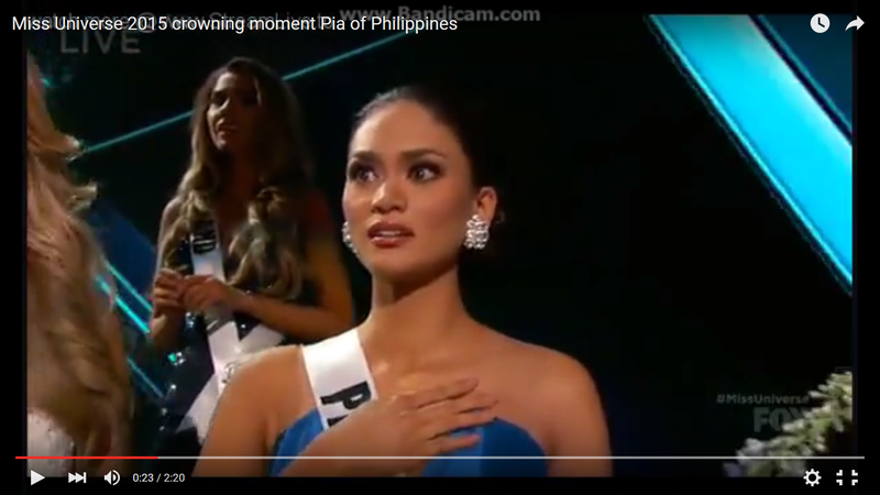 Momentul in care Miss Filipine a fost anuntata ca s-a produs o greseala, Foto: Captura YouTube