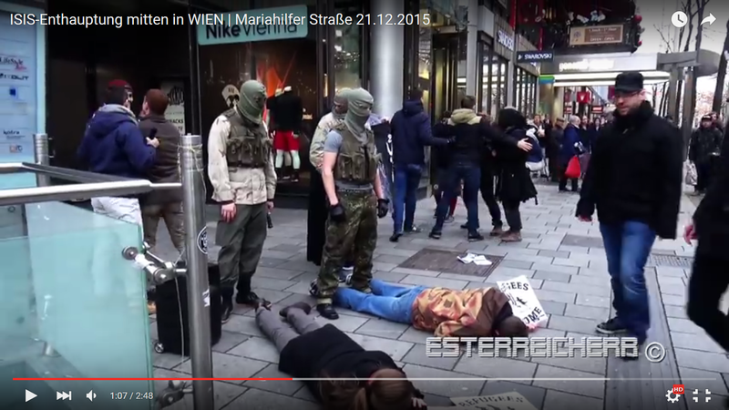 Activisti de extrema-dreapta din Viena protestand impotriva imigrantilor, Foto: Captura YouTube