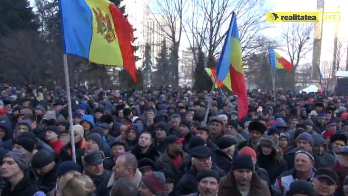 Proteste la Chisinau, Foto: Captura Realitatea.md