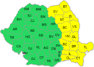 Cod galben de ninsori, Foto: Administratia Nationala de Meteorologie