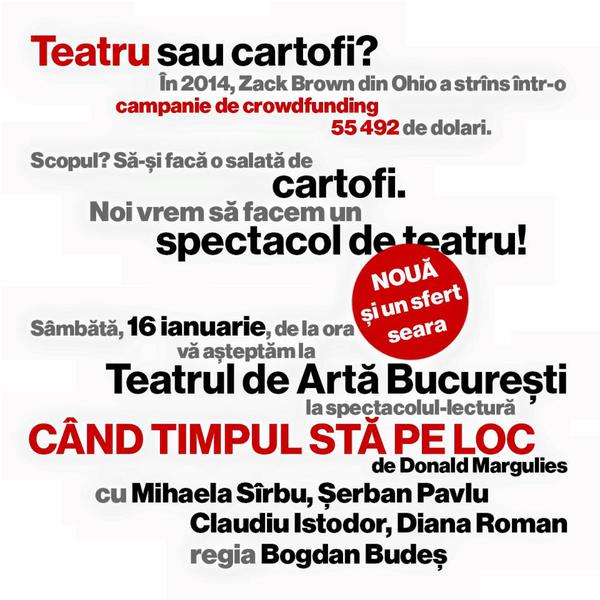 Crowdfunding pentru un spectacol de teatru, Foto: Facebook.com