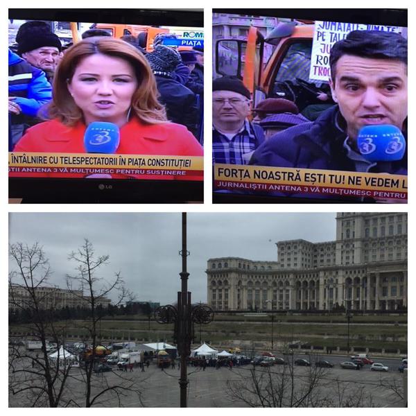 Ce arata A3 pe TV cu putin timp inainte de miting si care era realitatea din piata, Foto: Colaj foto