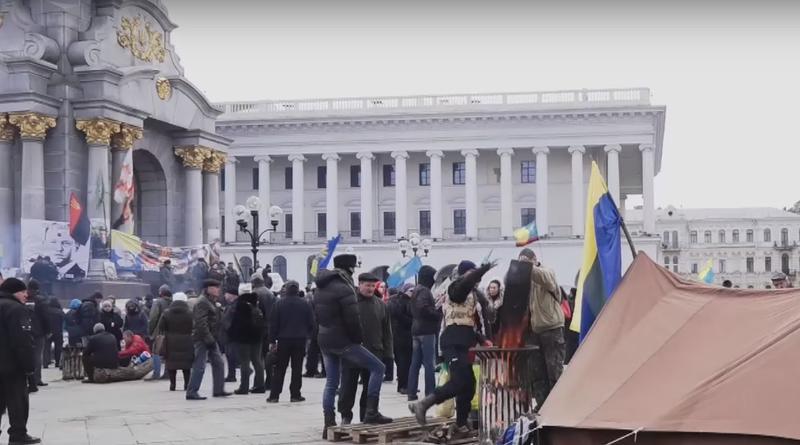 Nationalisti ucraineni au instalat corturi in piata Maidan din Kiev, Foto: Captura YouTube