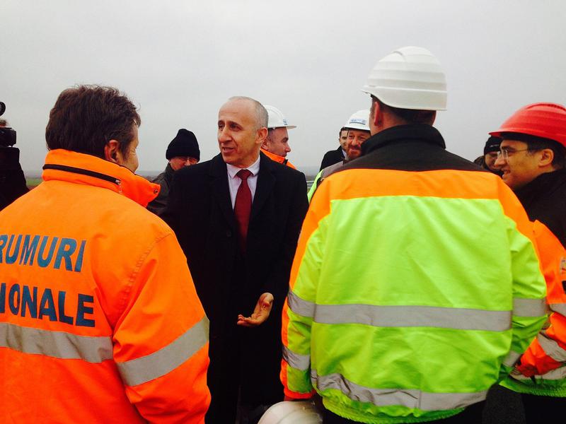 Ministrul Transporturilor, Dan Costescu, in vizita pe un santier, Foto: MT