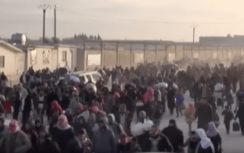 Exod masiv din Alep, Foto: Captura YouTube