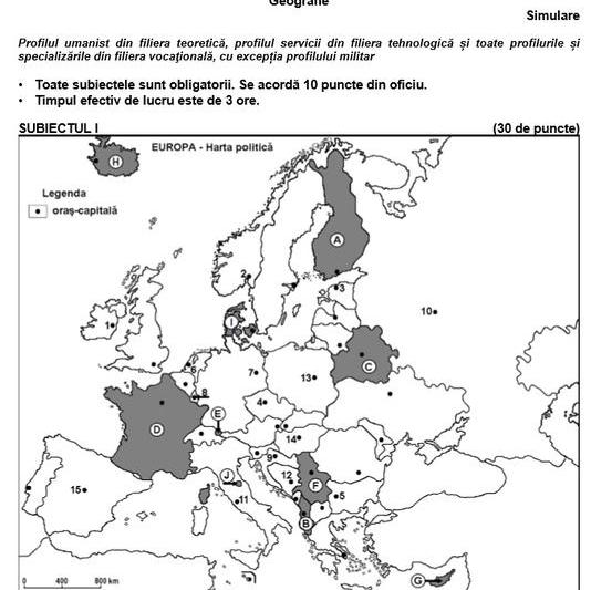 Simulare BAC 2016, proba la alegere - Geografie, Foto: edu.ro