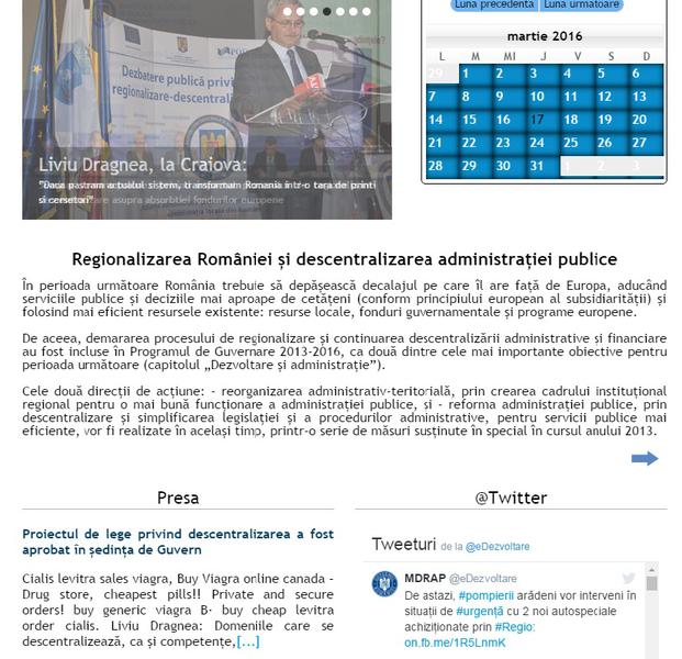 Pagina piratata, Foto: Ministerul Dezvolarii Regionale