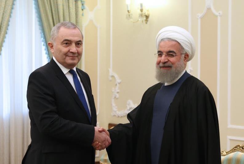 Lazar Comanescu si Hassan Rohani, Foto: MAE