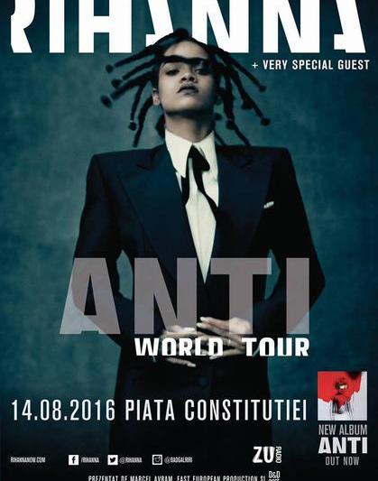 Afis concert Rihanna, Piata Constitutiei, 14 august 2016, Foto: D&D East Entertainment