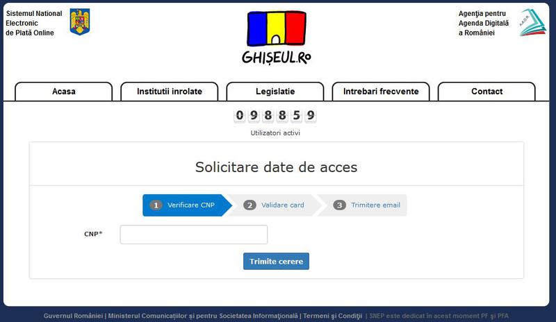 Datele de acces in Ghiseul.ro se pot obtine online, Foto: Captura Ghiseul.ro