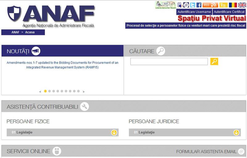 Informatizarea ANAF, Foto: Captura de ecran ANAF.ro