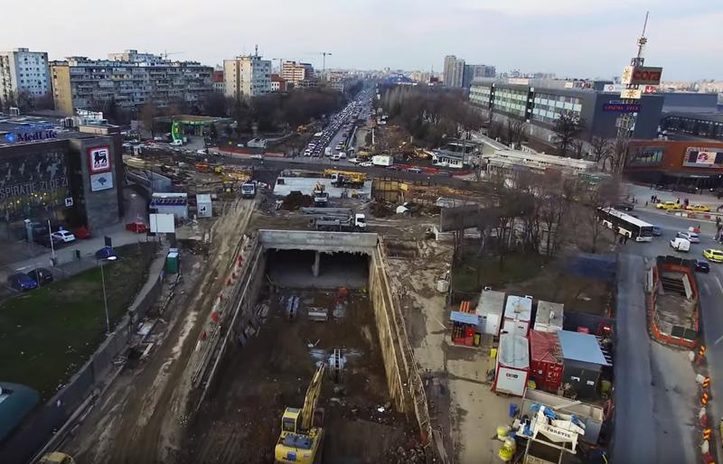 Lucrarile la pasajul de la Piata Sudului, Foto: Captura YouTube