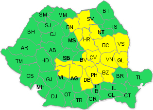 Cod galben de ploi, Foto: ANM