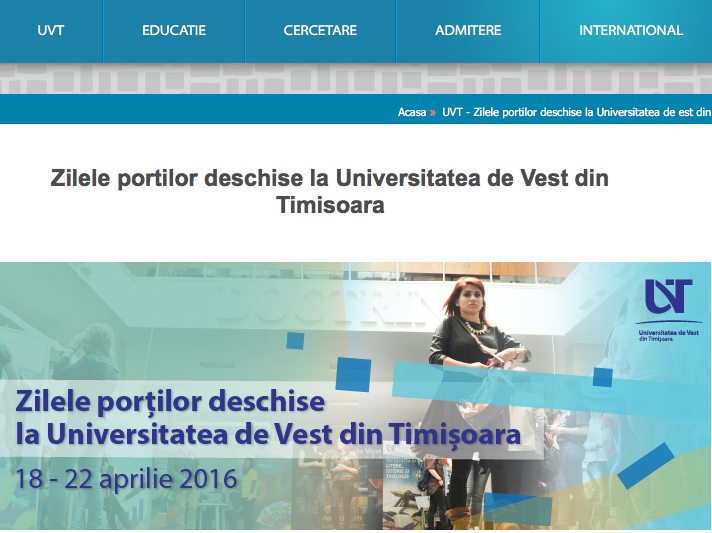 Zilele Portilor Deschise la UVT, Foto: uvt.ro