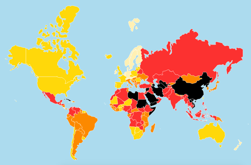 Harta libertatii presei, Foto: RSF