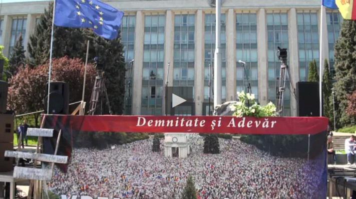 Protest la Chisinau, Foto: Captura Privesc.eu
