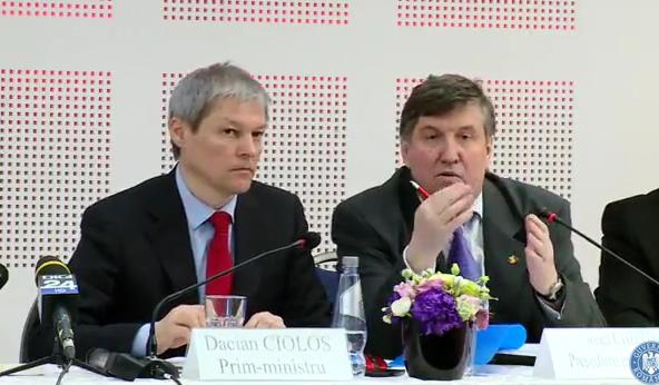 Ciolos la intalnire cu primarii, Foto: Captura Youtube.com