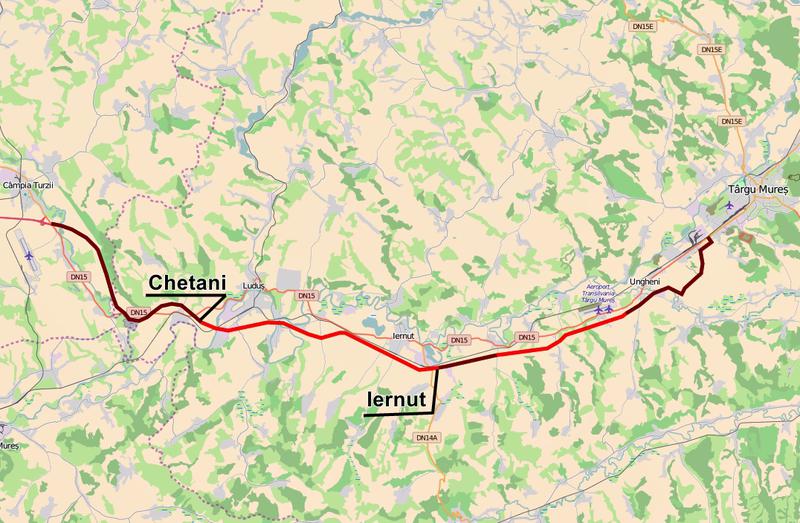 A3 - Lotul Iernut - Chetani, Foto: Esri