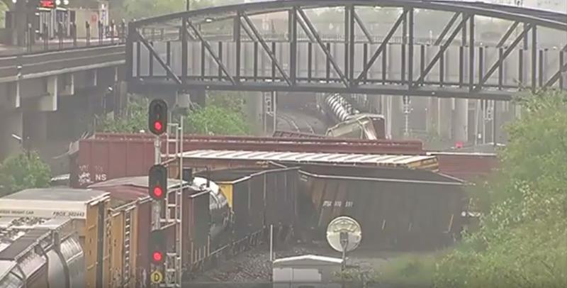 Tren de marfa deraiat in apropiere de Washington D.C., Foto: Captura CNN