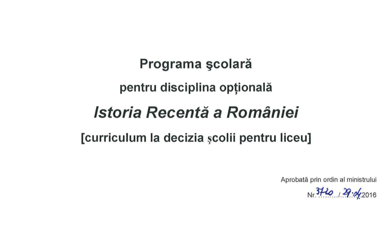 Disciplina optionala Istoria recenta a Romaniei, Foto: Ministerul Educatiei