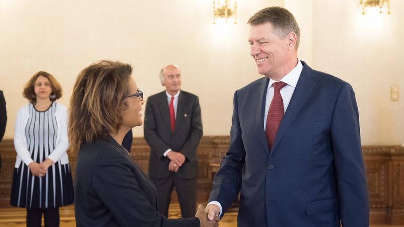 Michaelle Jean si Klaus Iohannis, Foto: Administratia Prezidentiala
