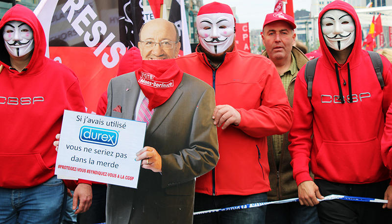 Manifestanti - proteste din Bruxelles, Foto: Mihai Ivascu / Hotnews.ro