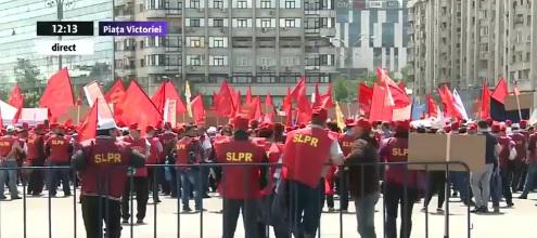 Protest al angajatilor Postei Romane, Foto: Captura Digi 24