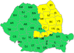 Cod galben de ploi si furtuni, Foto: ANM