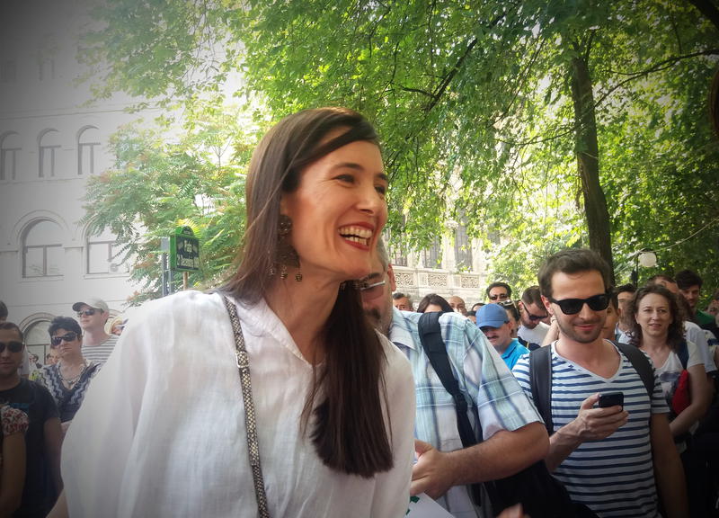 Clotilde Armand, la manifestatia din Piata Universitatii, Foto: Hotnews