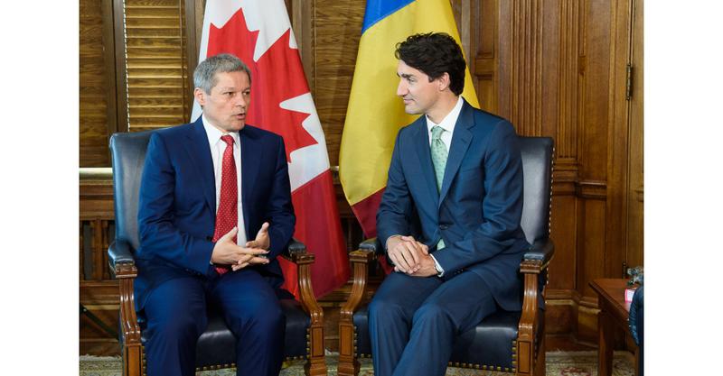 Ciolos si Trudeau, Foto: Guvernul Romaniei