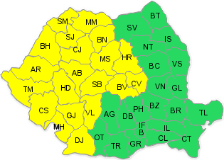 Cod galben de ploi si furtuni, Foto: ANM