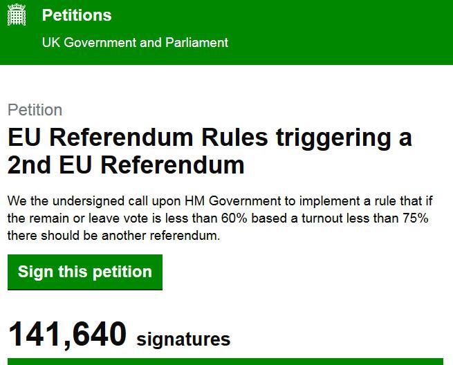 Petitie pentru un nou referendum in UK, Foto: Captura petition.parliament.uk