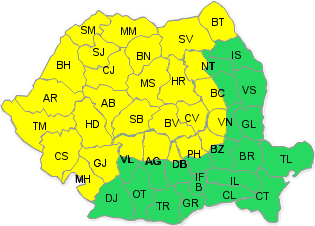 Cod galben de furtuni, Foto: Administratia Nationala de Meteorologie