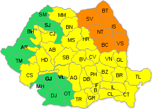 Cod portocaliu de vijelii in 6 judete, Foto: ANM