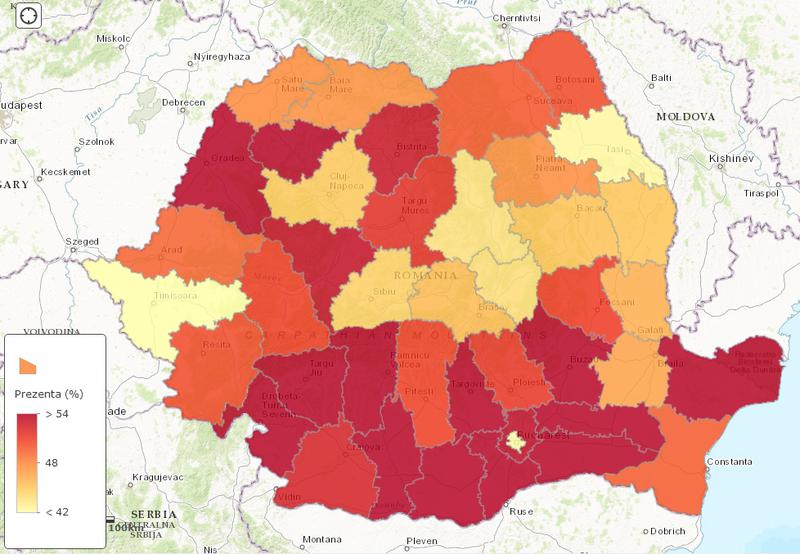 Prezenta finala la alegerile locale din 2016 - pe judete, Foto: Hotnews