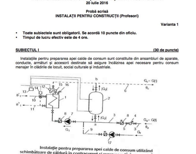 Titularizare 2016: Subiecte Instalatii pentru constructii, Foto: edu.ro