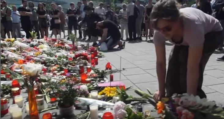 Omagiu pentru victimele atacului, Foto: Captura Youtube.com