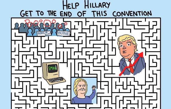 Puzzle: Poate Hillary Clinton sa iasa din acest labirint?, Foto: captura ecran